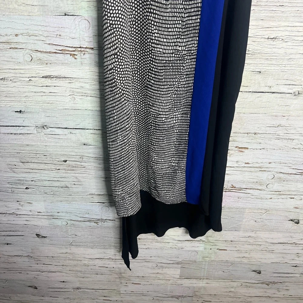 BCBGMAXAZRIA Cici Asymmetrical Colorblock Slip Midi Dress | small - Picture 2 of 8